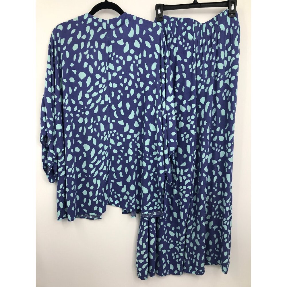 All Worthy Hunter McGrady Printed Duster Cardigan Medium Wide Leg Pant 14 - Picture 6 of 8